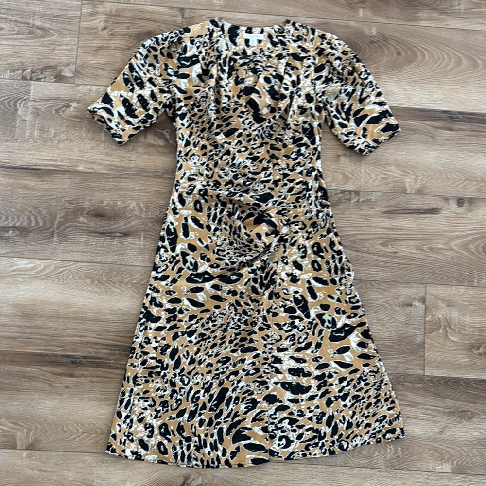 Topshop Leopard Print Midi Dress Size 8